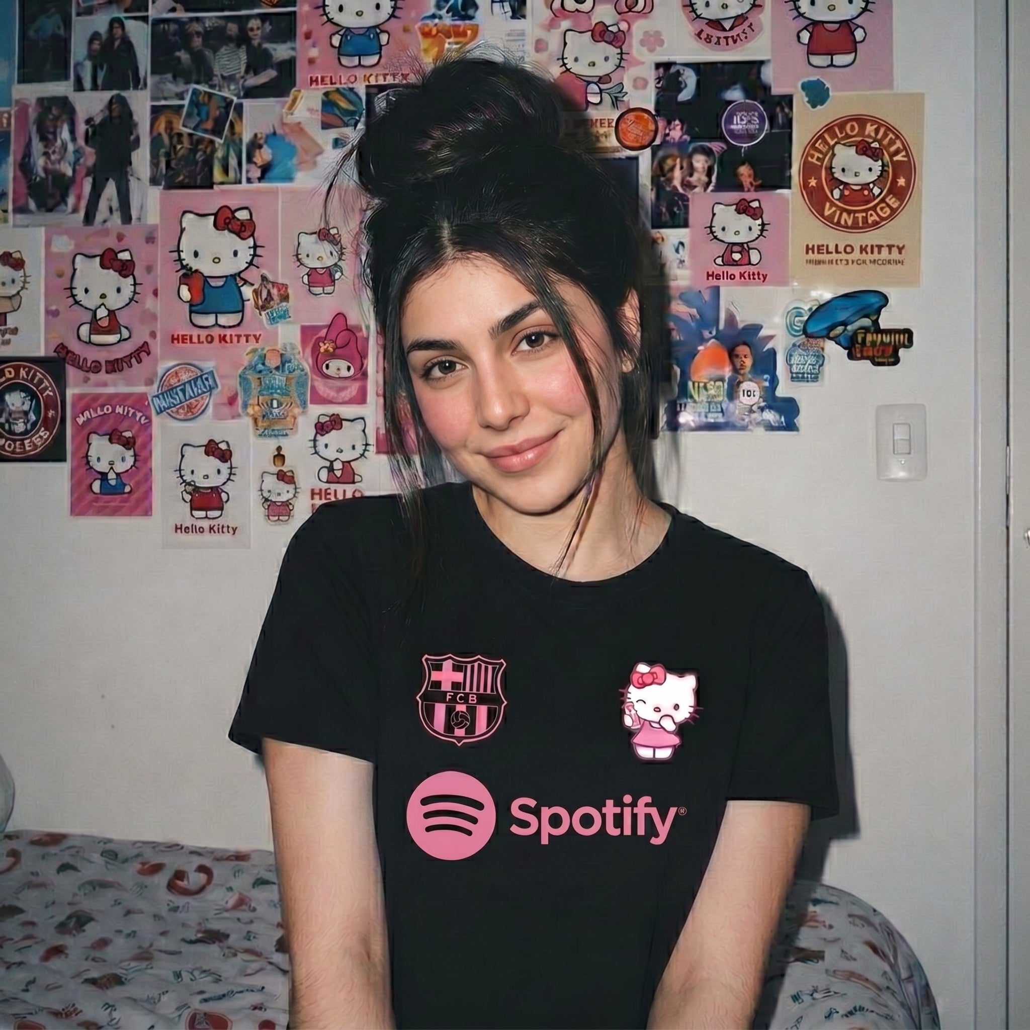 Hello Kitty Barcelone T-Shirt Black