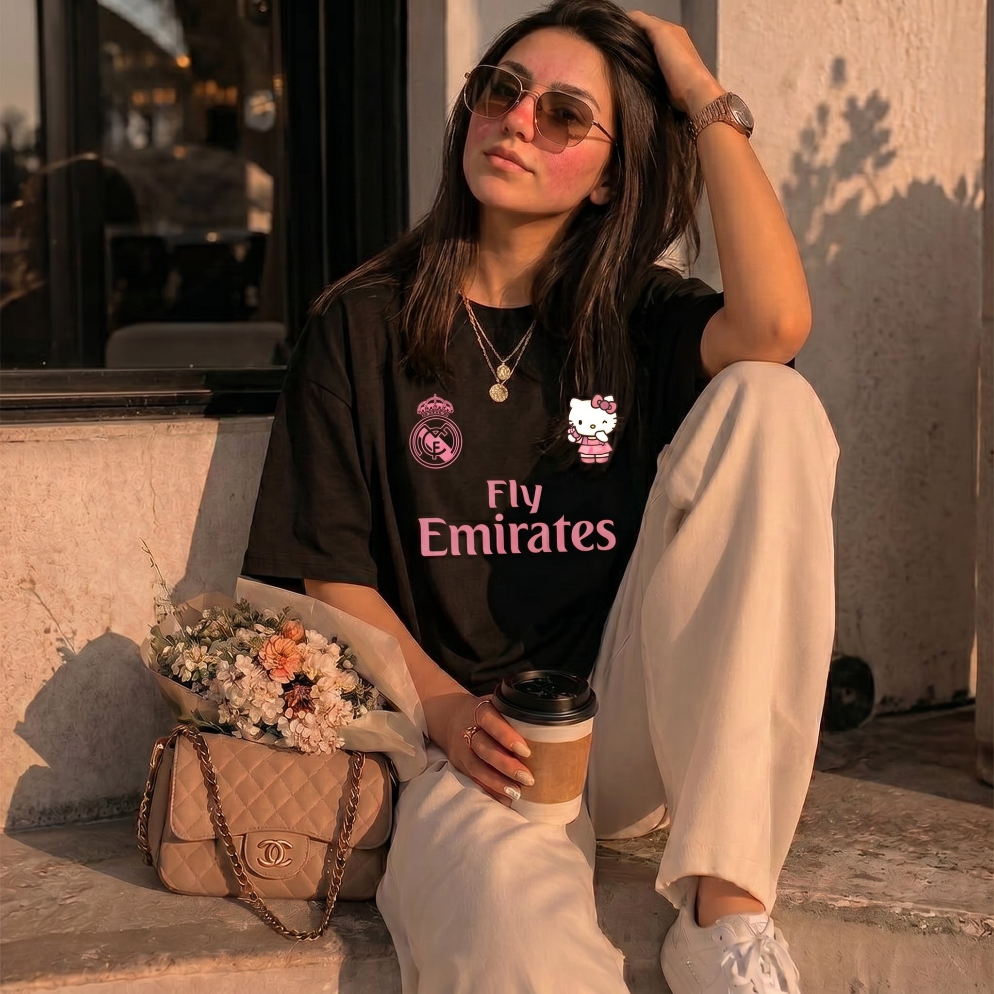Hello Kitty Real Madrid T-Shirt Black